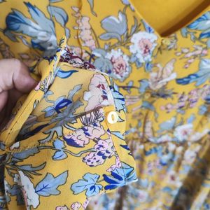 MAX FLORAL YELLOW 3/4 DRESS XXL AND XL