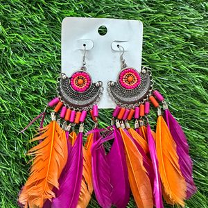 Colourful Feather Earrings