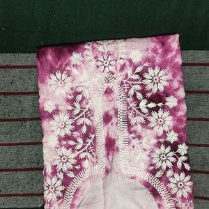 Chikankari Tye And Dye Short Top Totally New