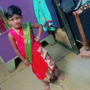 Stiched Nauvar Saree For Children