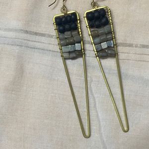 Danglers Earrings With Matt Gold Finish