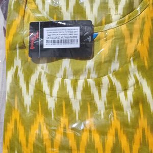 Orange yellow design kurti