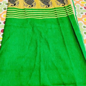 Peacock Print Saree