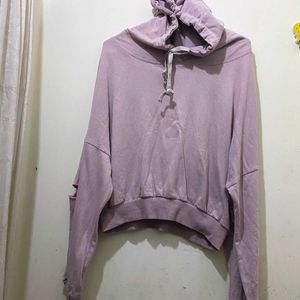 Lavender Casual Oversized Hoodie For Winter