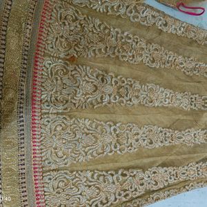 Golden Pink Red Lehenga