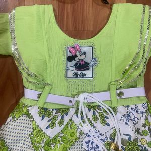 Neon-Green Viscose Dress