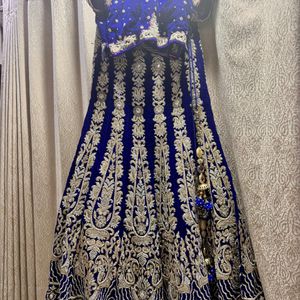 Navy Blue Heavy Bridal Lehenga