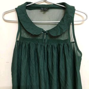 Casual Sleevless Green Top