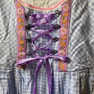 Gingham Coquette Corset-Style Cottagecore Dress