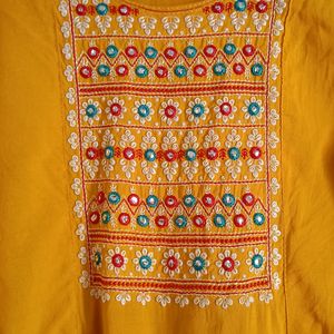 Yellow Rayon Kurti