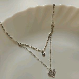 Korean Studded Heart Pendant Chain necklace