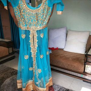 lahnga suit with net fabric