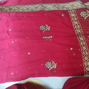 Saree used only once with blouse size 32(adjustabl