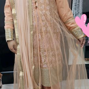 4 PIECE MIRROR WORK KURTA AND BOTTOM WITH JACKET