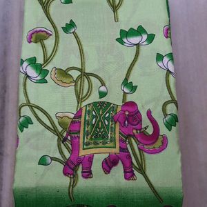 Light Green Dola Foil Saree