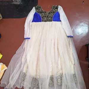 White Snd Royal Blue Long Gown