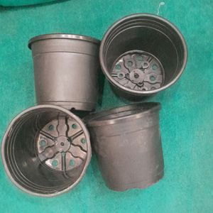 4 Black Pots For Plants, 70 Sale