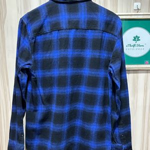 TRJ Blue Flannel Warm Check Shirt