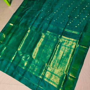 Sea Green Colour Pure Kanchi Pattu Saree