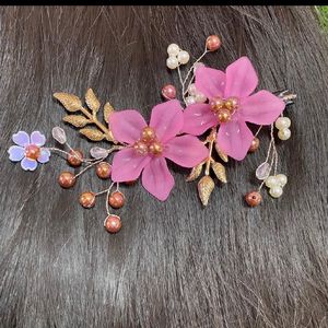 Pink Flower Hair Accessories