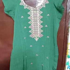 Green Color Embroidery Suit