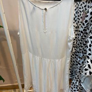 White Cotton Shift Dress