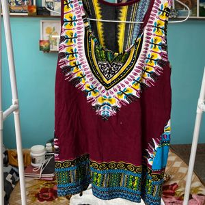 Nepali Print T Back tunic