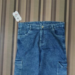 X-40 Size 34 Cargo Straight Women Denim Jeans