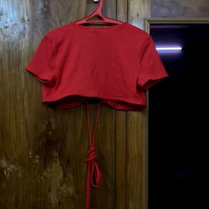 H&M Red CropTop Blouse