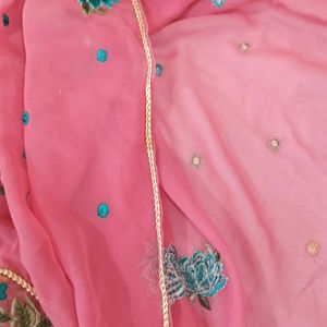 Embroided Dupatta With Lace Work