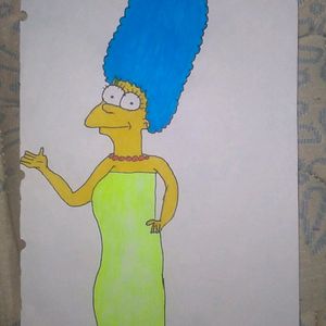 Simpsons Characters Drawing With Sketch Pen