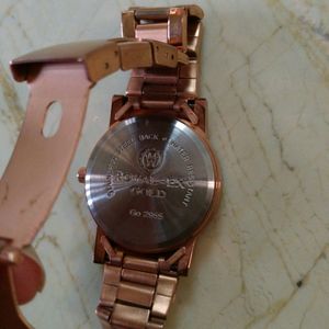 Rose Petals Golden Watch For Women