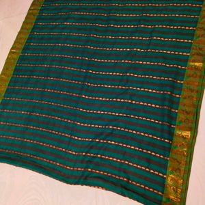 Multi colour cotton pure Gadwal saree