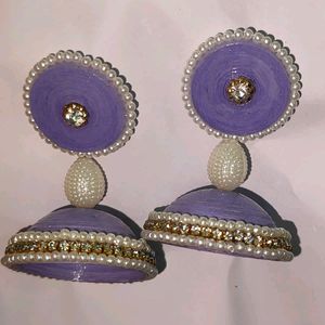 Indian Purple Trendy Earrings 💜✨(Paper Quilling)