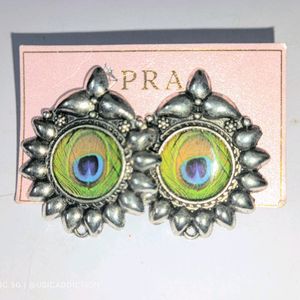 Peacock Choker Necklace & Earrings Set By PRAO