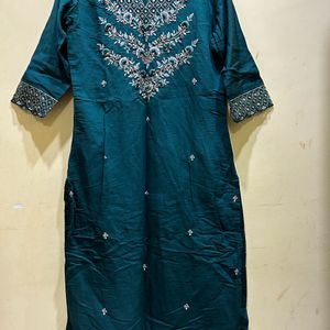 Berrylicious Green Embroidered Kurta Set Size XL