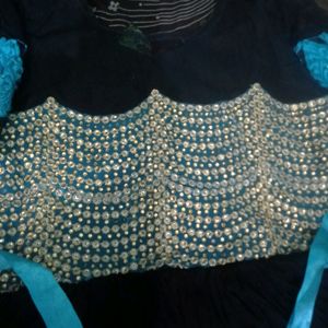 Black Nd Sky Blue Gown