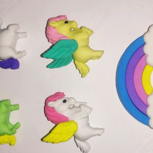 Rainbow, Unicorn And Pony Figurines