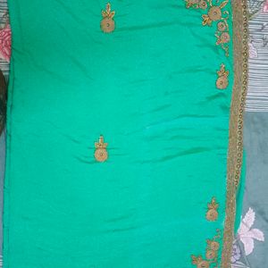 Plain stylish unique work saree simple & beautiful