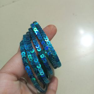 BEAUTIFUL BLUE BANGLES (Hand Made)