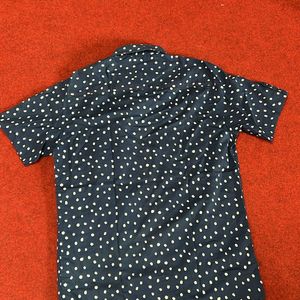 Navy Blue Dotted Shirt