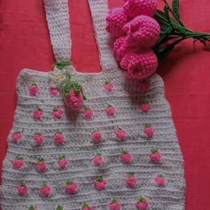 🌸Crochet Strawberry 🍓 Tote Bag 🌷