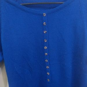 Royal Blue Woolen Top For Girls