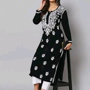 black LAKHNAVI work kurta setName: blac