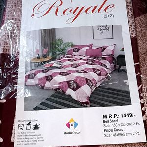 BRAND NEW SINGLE BEDSHEET WITH PILLOW COVER