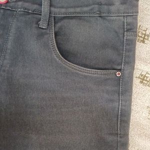 Charcoal Black Coloured Straight Pants