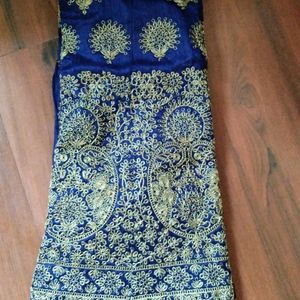 Semi Stiched Navy Blue Lehnga Choli