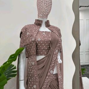 Lehanga Style Wedding Wear Saree. Fix Rate