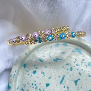 Anti Tarnish Evil Eye Bracelet Purple/blue Choose1