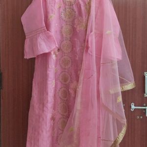 Pink Kurta Plazo Set (Women)